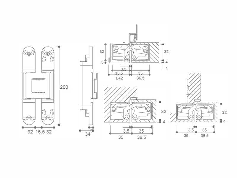 三維可調(diào)隱藏式鉸鏈