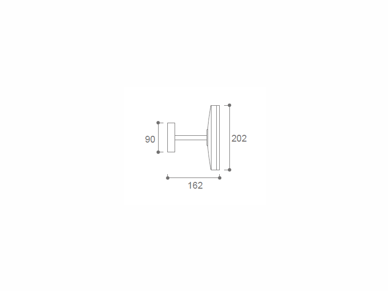 單面短臂圓形LED化妝鏡