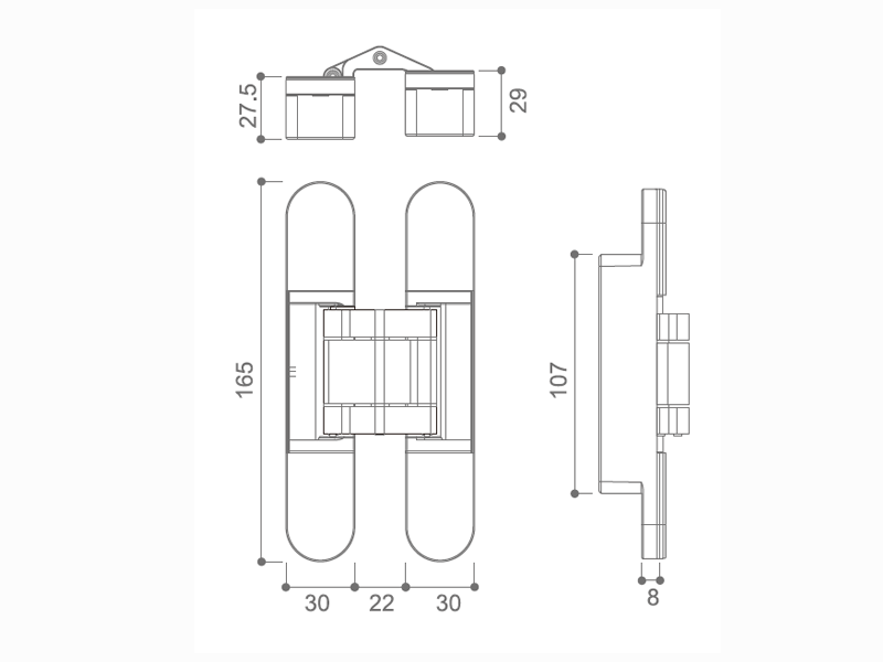 三維可調(diào)隱藏式鉸鏈